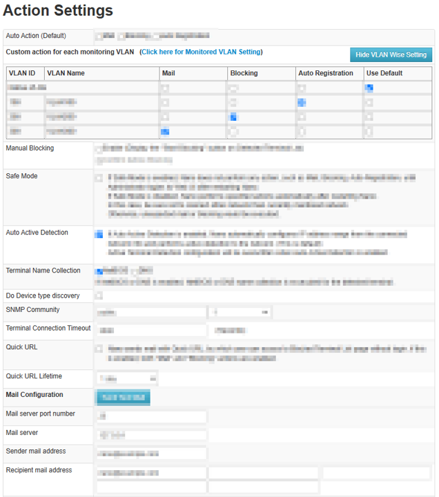 Nano Action Settings